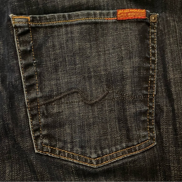 7 For All Mankind Jeans Men’s 40 Blue Carsen Straight Leg Denim Dark Wash Fall - Picture 6 of 11